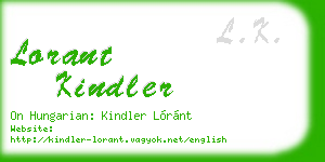 lorant kindler business card
