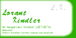 lorant kindler business card